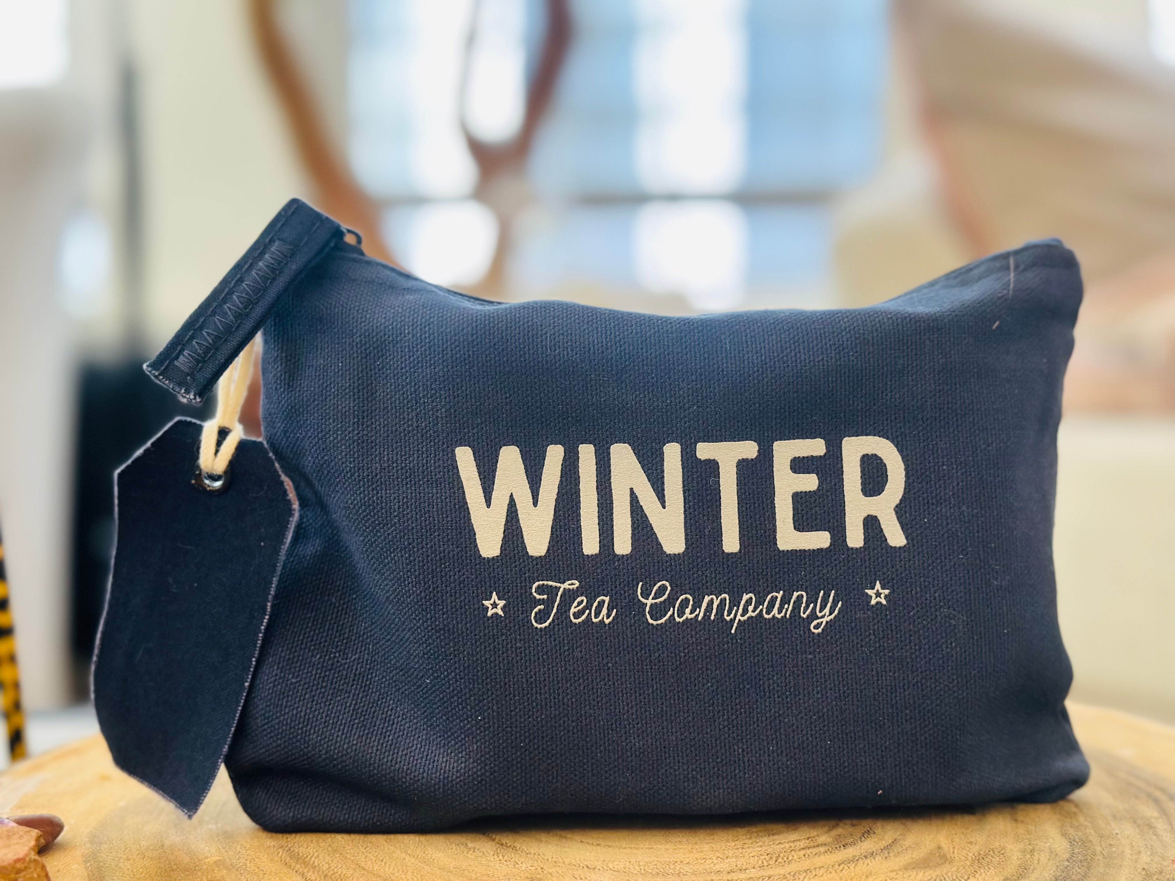 Winter Tea Canvas Travel Pouch