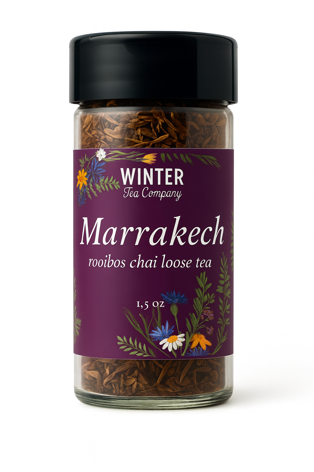 Winter Tea Company close up image of Marrakech tea jar